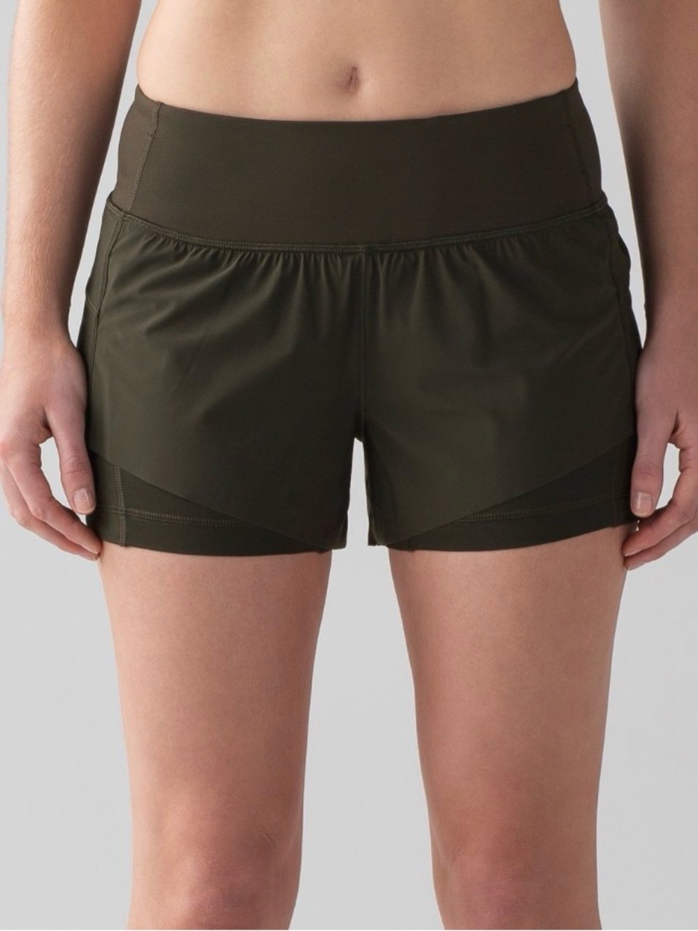 Lululemon Athletica Dark Olive Squad Goals Short (3.5") LW7ACKS Sz 4